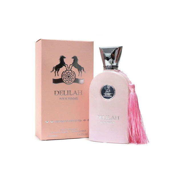 Maison Alhambra Delilah Pour Femme Eau de Parfum 100ml – Luxuriöser Damen-Duft mit frischem Rhabarber, edler Rose, Litschi & Vanille – Langanhaltendes Premium Parfum aus Dubai
