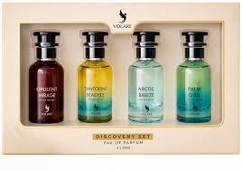 Volaré Eau de Parfum Discovery Set 4x25ml – Exklusives Unisex Parfum Proben-Geschenkset mit Opulent Mirage, Santorini Beaches, Arctic Breeze & Palm Chill – Premium Düfte aus Dubai