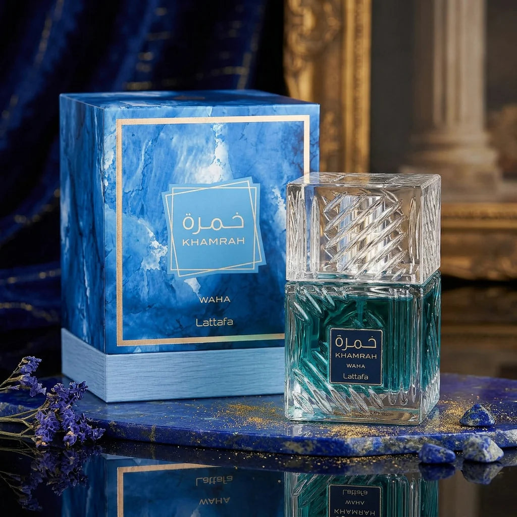 Lattafa Khamrah Waha Eau de Parfum 100ml – Exklusiver Unisex Duft mit Aquatischen Noten, spritziger Bergamotte & cremiger Gourmand-Wärme – Langanhaltendes Premium Parfum aus Dubai